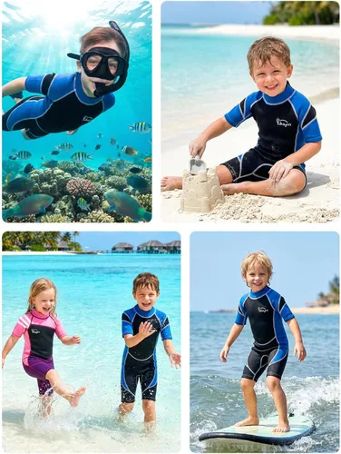 Miniatura 8 de Traje de neopreno para niños y niñas – Traje térmico de neopreno de 0.098 pulgadas para natación, buceo, surf, esnórquel