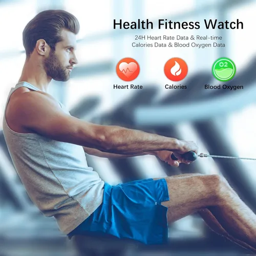 Miniatura 3 de Relojes inteligentes para hombres (respuesta/hacer llamadas), rastreador de fitness con 123 modos deportivos, monitor de frecuencia cardíaca, Spo2
