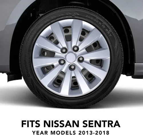 Miniatura 2 de Mayde Tapacubos de 16 pulgadas – Compatible con Nissan Sentra (juego de 4), fundas de rueda para modelos 2013-2018 Plateado