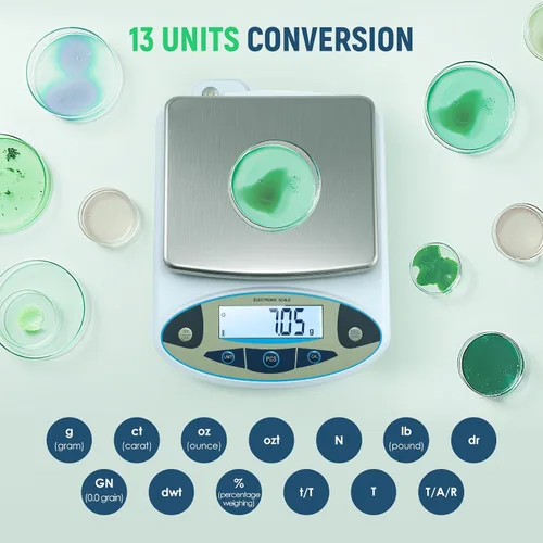 Miniatura 4 de Antstone Balanza de laboratorio 6000 g x 0,01 g Balanza digital de gramo 0,01 g de precisión Balanza analítica científica de alta precisión