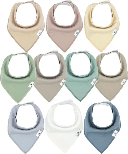 Miniatura 7 de DiaperSquad's 100% Organic Cotton Baby Drool Bibs, Super Absorbent & Adjustable Baby Bibs for Drooling and Teething Neutro