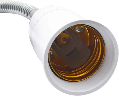 Miniatura 4 de SinLoon Adaptador de enchufe E27/E26 con interruptor de encendido/apagado, bombilla de lámpara de luz de 360 grados, cable de aluminio flexible