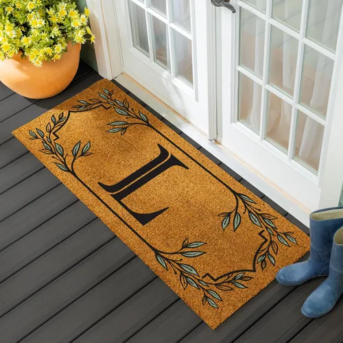 Miniatura 12 de Evergreen Flag Alfombra de puerta de fibra de coco monograma Letra B Alfombra para puerta delantera para interiores y exteriores 71x41 cm