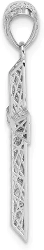 Miniatura 2 de Colgante de cruz de plata de ley 925 maciza con corte de diamante