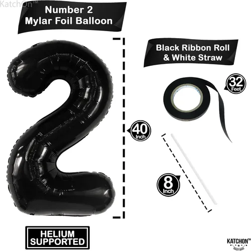 Miniatura 106 de KatchOn, Globo grande azul número 2 de 40 pulgadas Decoraciones de cumpleaños de Baby Shark para niño de 2 años Globo azul número 2 Globo