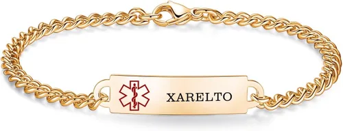 Miniatura 37 de Pulseras de identificación de alerta médica de 6.5 "-8.5" para mujeres, pulseras de emergencia médica de acero inoxidable, grabado gratuito