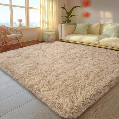 Miniatura 43 de Mugorn - Alfombra de 8 x 10 pies, alfombras grandes, esponjosas, suaves, peludas, antideslizantes, mullidas para interiores, color negro, 8 x 10 pies
