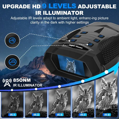 Miniatura 8 de Gafas de visión nocturna, prismáticos de visión nocturna 4K para adultos, visión nocturna infrarroja con batería recargable de 5000 mAh, tarjeta TF