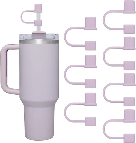 Miniatura 9 de 7 Piezas Tapas Protectoras de Pajilla para Copa Stanley, Simples de 10mm (0.4 pulgadas) Tapas de Pajilla de Silicona para Accesorios de Vaso Stanley