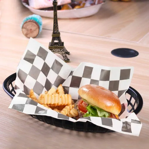 Miniatura 4 de Combo de cesta de comida rápida de estilo retro (12 unidades) y forro a cuadros (100 unidades). La cesta de comida rápida es apta para lavavajillas.
