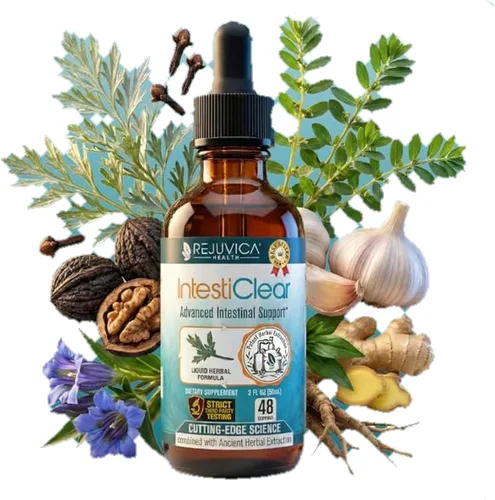 Miniatura 8 de IntestiClear - Suplemento avanzado de apoyo intestinal - Entrega de líquidos para una mejor absorción - Ajenjo, clavo, nogal negro, ajo y más