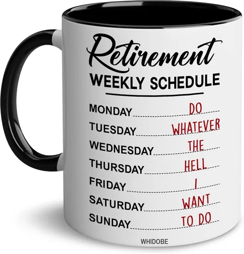 WHIDOBE Regalo de jubilación – Regalo para hombres y mujeres de jubilación – Regalos para jubilados – Regalos de calendario semanal de jubilación –