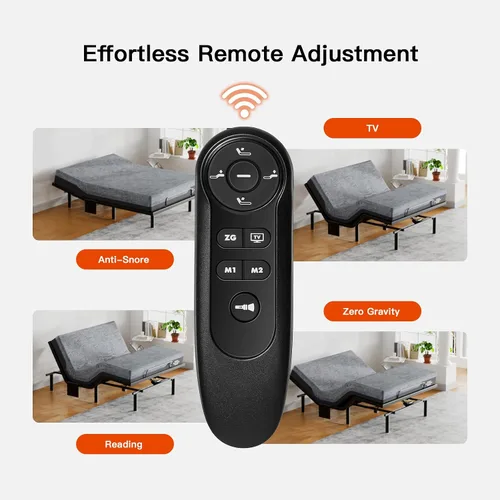 Miniatura 4 de Amada - Base de cama ajustable individual XL con inclinación de cabeza y pie y control remoto inalámbrico, gravedad cero, base eléctrica con 4