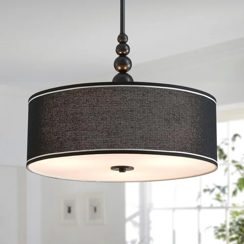 Miniatura 15 de Shrine Lámparas de tambor de iluminación, lámpara colgante de tambor perfecta para comedor, cocina, 7 pulgadas de profundidad x 9 pulgadas de alto