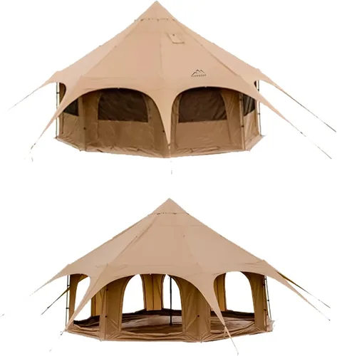 Miniatura 8 de Campana de lona de algodón - Yurtas transpirable y resistente al viento, Glamping para 6/8/10 personas camping familiar