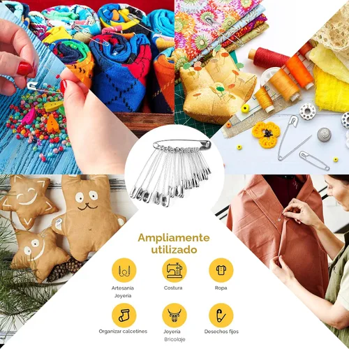 Miniatura 7 de Huhuhero Paquete de 340 pasadores de seguridad surtidos, pequeños y grandes, resistentes para coser ropa, disfraces, 5 tamaños diferentes, pasadores