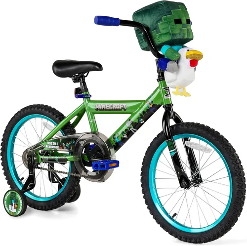 Miniatura 13 de Minecraft 18-Inch Kids Bike - Unisex Bike with Creeper Graphics, Coaster Brake, Adjustable Seat, Removable Training Wheels, Ages 6-9, 42”-53” Tall