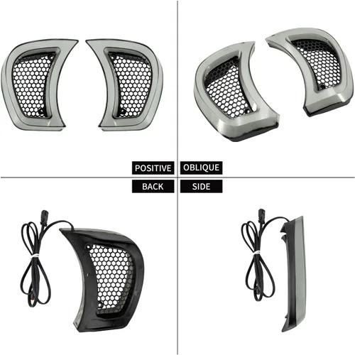 Miniatura 7 de Accesorios de ventilación para faro de motocicleta, intermitentes, indicador LED, luces laterales para Harley Road Glide FLTRX 2015-2023