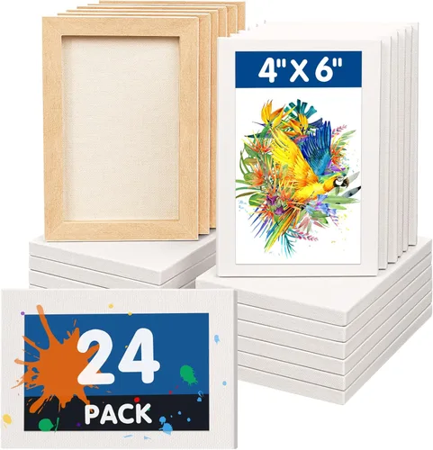 Miniatura 18 de FIXSMITH Lienzo blanco estirado de 12 x 16 pulgadas, paquete a granel de 8, imprimado, 100 % algodón, perfil de 5/8 pulgadas, paquete de gran valor