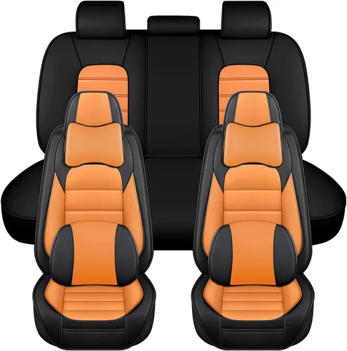 Miniatura 15 de Fundas de asiento para Chevrolet Chevy Aveo 2004-2011, funda de asiento de automóvil de piel sintética, compatible con bolsa de aire, protector