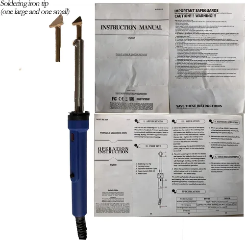 Miniatura 3 de Kit de soldadura de reparación de plástico, con hierro de 80 W, 90 varillas de plástico, 1 cepillo de metal, 1 soporte de metal, malla de refuerzo