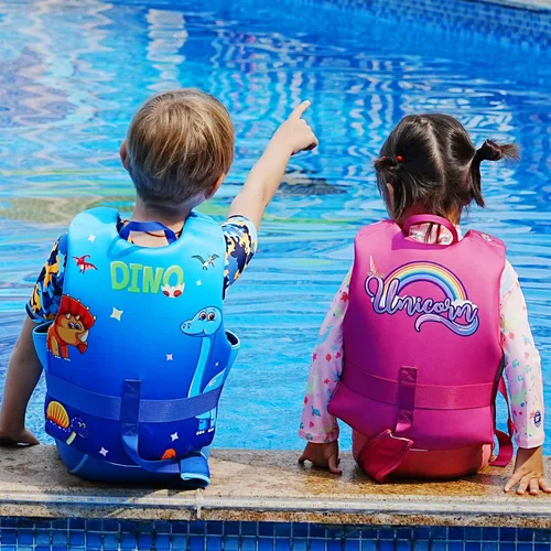 Miniatura 6 de REALIKE Chaleco de Natación para Niños Flotadores para Niños Pequeños Correa de Seguridad Ajustable Ayudas de Natación para Niños Pequeños Niños
