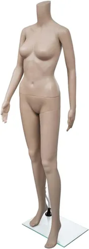 vidaXL Maniquí, maniquí de mujer de cuerpo completo realista con base de vidrio, cuerpo de exhibición de vestido de mujer, maniquí de forma de