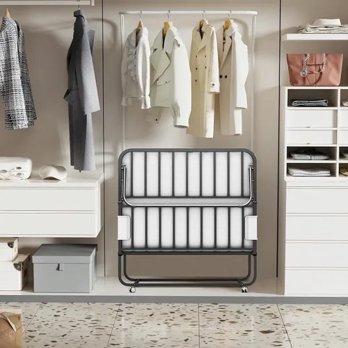 Miniatura 2 de Espsilto Cama plegable grande con colchón, cama plegable de 75 x 46 pulgadas para invitados, extra ancha y cómoda para dormir