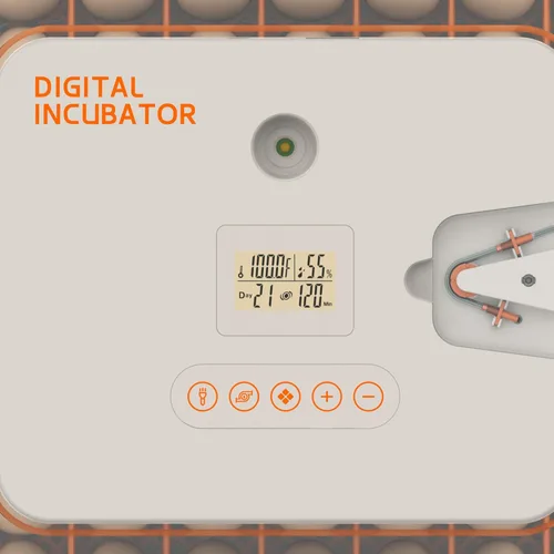 Miniatura 9 de Incubadora de huevos para incubar 56 huevos de pollo, pato, codorniz y ganso - Girador automático de huevos, control de humedad y temperatura, vela