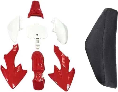 Miniatura 4 de Kit de carenado de cuerpo de plástico y asiento alto para CRF XR CRF50 XR50 50s 50cc 70cc 110cc 125cc Dirt Pit Bike (4 negro + 3 blanco)