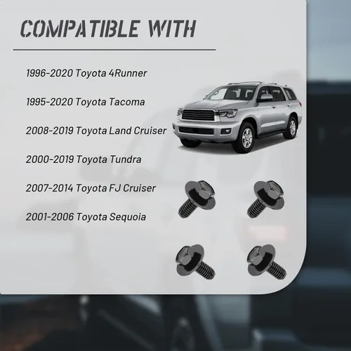 Miniatura 2 de 4 piezas de 12 mm de pernos y juntas de placa deslizante frontal superior compatibles con Toyota Tacoma 4Runner FJ Tundra Land Cruiser 2013-2020