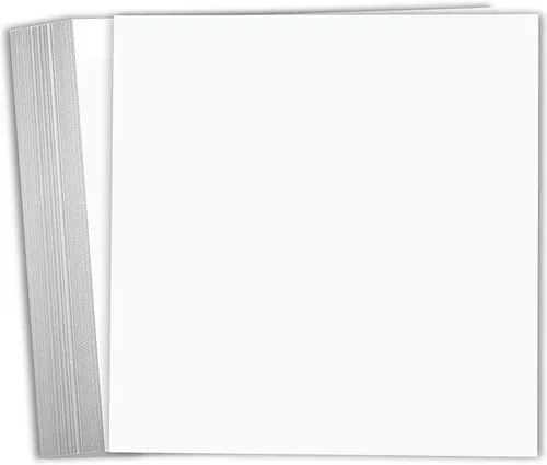 Hamilco Papel de cartulina blanca para álbumes de recortes, 12 x 12 pulgadas, cartulina de 65 libras, paquete de 50 (brillante)