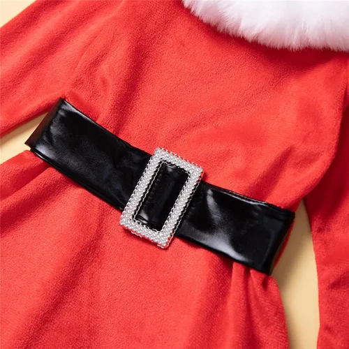 Miniatura 4 de Traje de fiesta de Navidad para bebés y niñas conjunto de 2 unidades sin espalda línea A vestido de niña