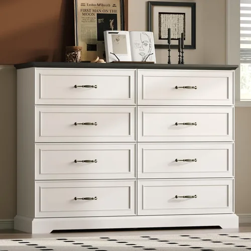 Miniatura 21 de Cómoda rústica de 3 cajones para dormitorio, cómoda moderna de 24 pulgadas de ancho con cajones profundos y asas de barra, mesita de noche de madera