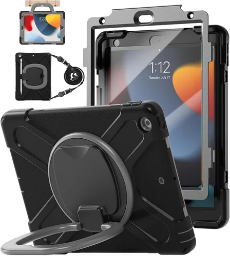 Miniatura 20 de BATYUE Funda para iPad de 9ª, 8ª y 7ª generación (funda resistente para iPad de 10.2 pulgadas 2021/2020/2019) con protector de pantalla, soporte