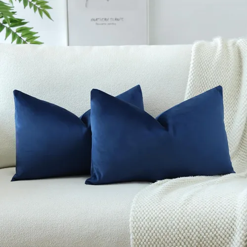 Miniatura 50 de OTOSTAR Fundas de almohada decorativas de terciopelo suave, funda de cojín cuadrada sólida, fundas de almohada para decoración del hogar, fundas