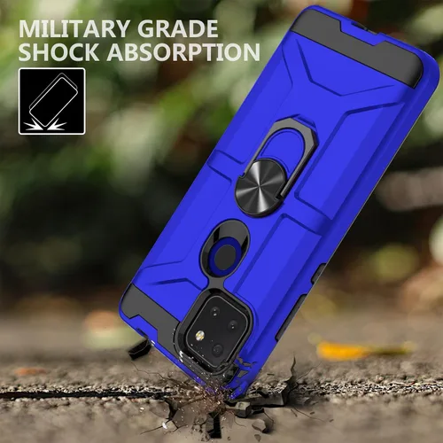 Miniatura 8 de Jeylly Funda para T-Mobile Revvl 5G con 2 protectores de pantalla de vidrio templado, cuerpo completo híbrido de policarbonato duro suave TPU anillo