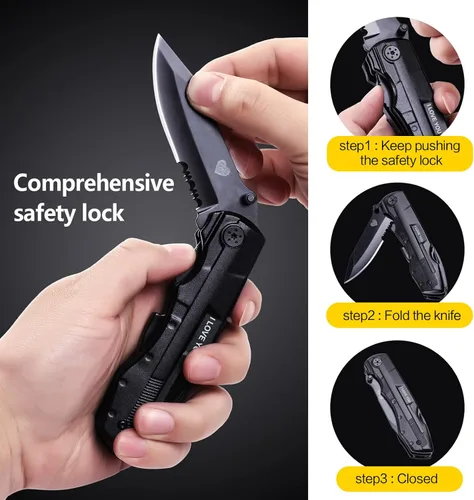 Miniatura 3 de Cuchillo de bolsillo multiherramienta para hombres, relleno de calcetines de Navidad, regalos para novio, él, marido, papá, alicates tácticos
