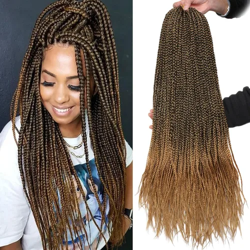 Miniatura 49 de XTREND 10 Pulgadas 6 Paquetes Trenzas de Caja de Ganchillo Cabello Pre-anudado Sin Nudos Bobo Trenzas de Caja 3X Extensiones de Cabello Trenzado 1b#