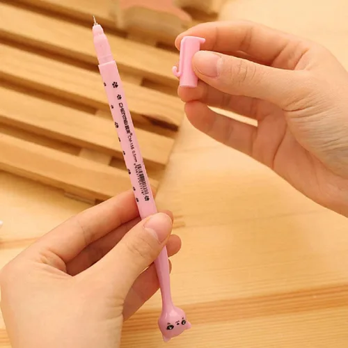 Miniatura 7 de Kawai - Bolígrafos de gel para gatos, a la moda, lindos y coloridos, divertidos, tinta de gel, bolígrafos de punta redonda para gatos coreanos