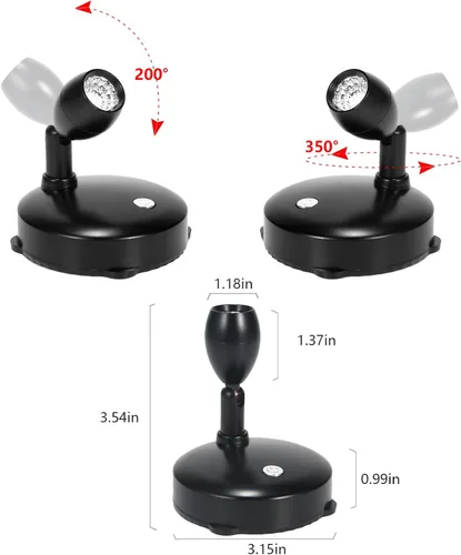 Miniatura 6 de Foco inalámbrico a pilas, luces ascendentes RGB con control remoto y temporizador, luz LED para plantas de interior, iluminación de acento para Negro