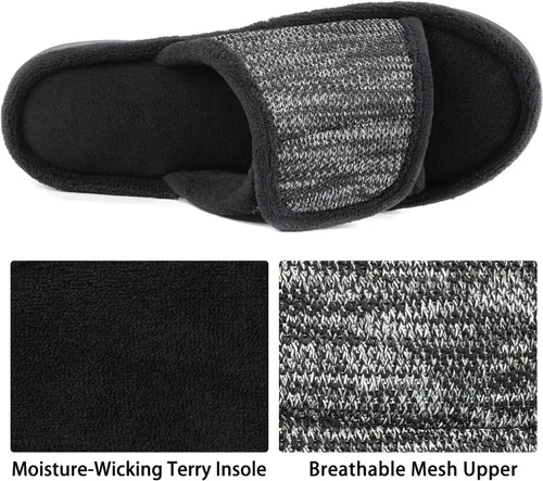 Miniatura 3 de RockDove - Pantuflas de espuma viscoelástica ajustables para hombre