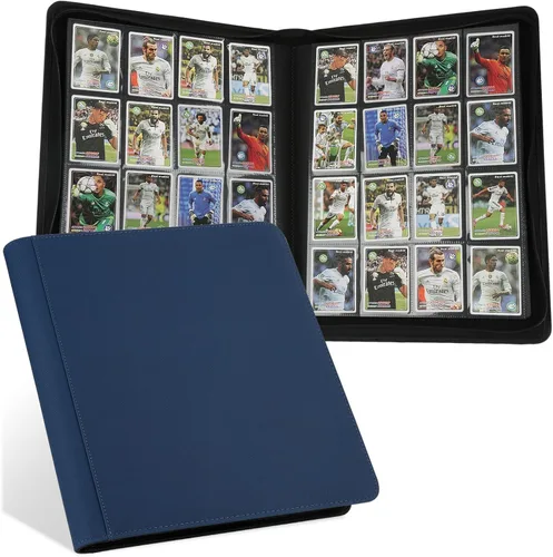 Miniatura 8 de GERMUN Carpeta de 4 bolsillos para tarjetas, carpeta de tarjetas de intercambio con cremallera premium, carpeta de colección de tarjetas de 400 4