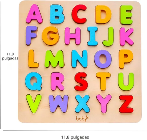 Miniatura 5 de Juguetes de Rompecabezas de Madera del Alfabeto, rompecabezas de letras y números ABC para niños de 3 años, juguetes de aprendizaje preescolar