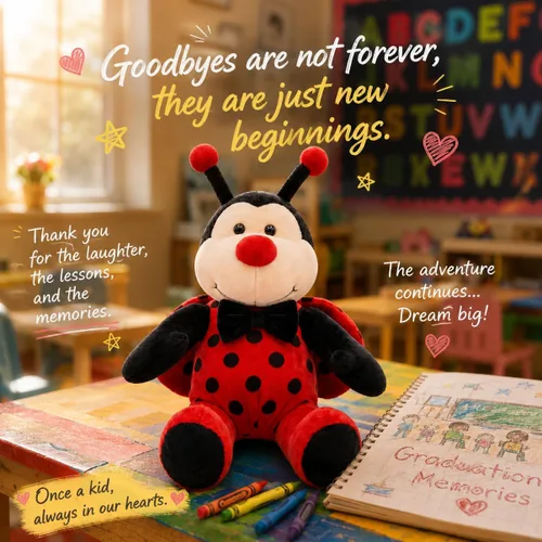 Miniatura 2 de Garden Buzz Cuties Ladybug - Peluche de mariquita, escarabajo, insecto, suave, con alas rojas y lazo negro, amigo de abeja, regalo para niños
