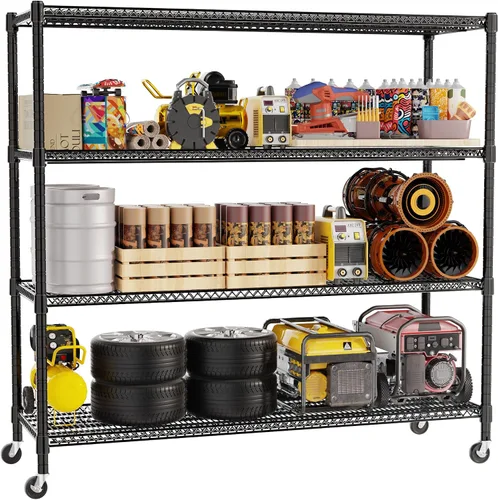 Miniatura 11 de REGILLER Estante de almacenamiento de 3 alambres ajustable y resistente, organizador de alambre de metal para lavandería, baño, cocina, despensa