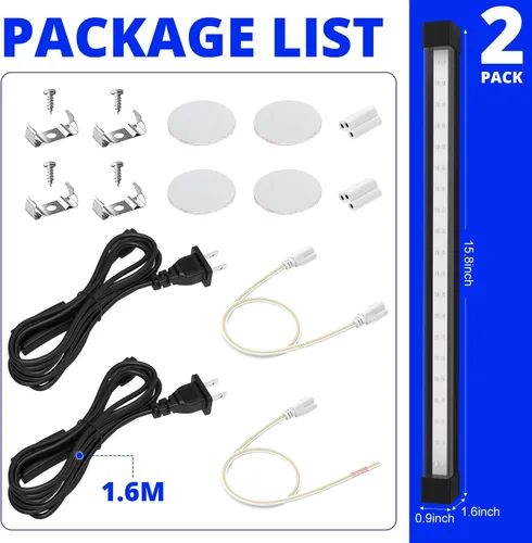 Miniatura 7 de 395NM Barra de luz negra de 18 W, tira de luz negra UV para fiesta brillante, luces LED negras enlazables con interruptor de encendido/apagado