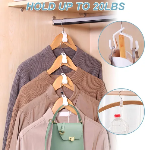Miniatura 4 de 100 PCS Perchas que Ahorran Espacio - Ganchos Conectores de Perchas para Ropa, Ganchos de Perchas Apilables que Ahorran Espacio, Organizadores