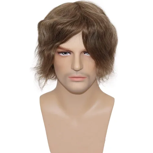 Miniatura 4 de Pelucas tupé para hombre, unidad de tejido de cabello humano virgen europeo para hombre, pelo tipo tupé, mono encaje superior, piel sintética