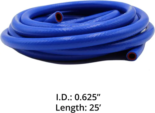 Miniatura 2 de Manguera de calentador de silicona reforzada de alta temperatura de 5/8" ID Rollo de 25 pies, Clasificación de temperatura máxima: 350F, radio
